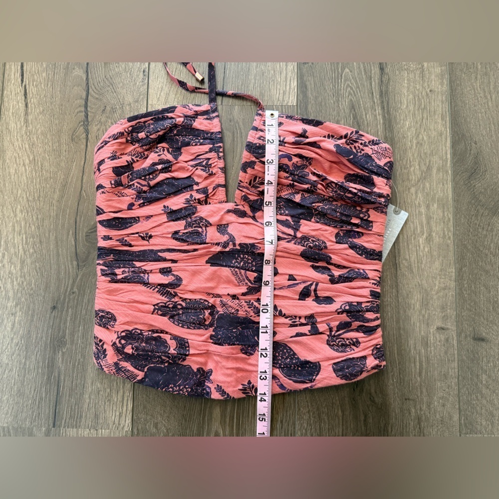 NWT Anthropologie Pink Floral Halter Top Size 4 Petite - Picture 14 of 15